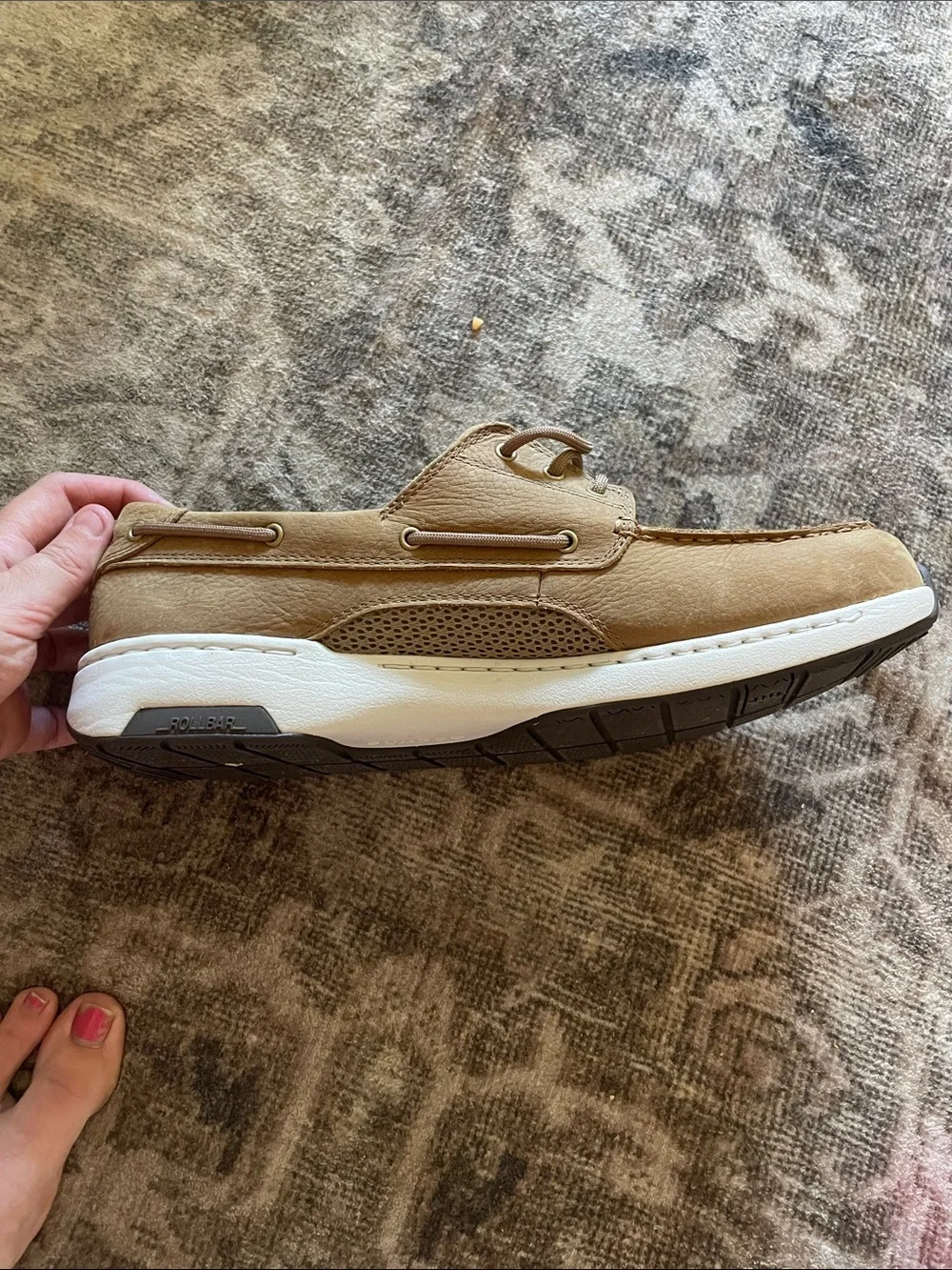 New Balance Men's Tan Leather Boat Shoes